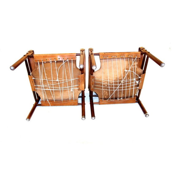 Image 1 of Paire de fauteuils "sirocco" vintage en bois de rose et cuir par Arne Norell, 1960