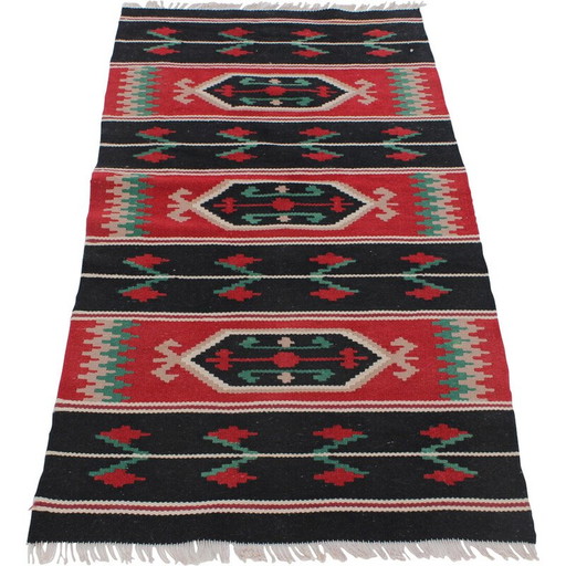 Tapis Kilim vintage en laine, Tchécoslovaquie 1950