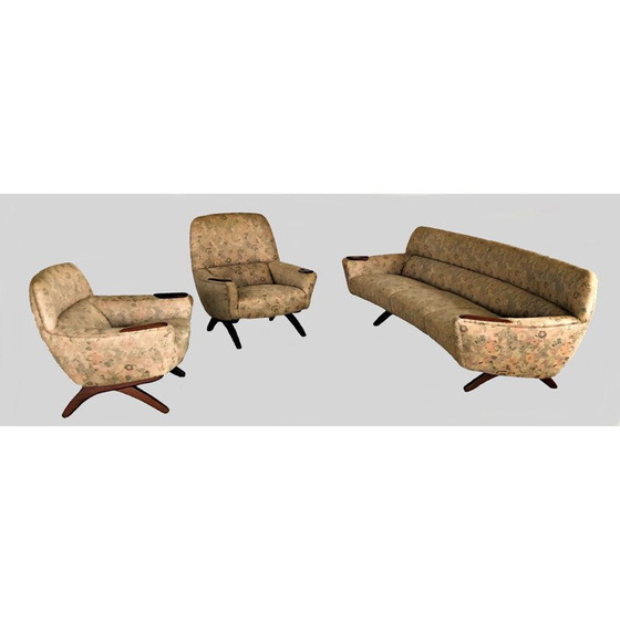 Image 1 of Ensemble de salon vintage en teck par Leif Hansen pour Kronen, Inc, années 1960