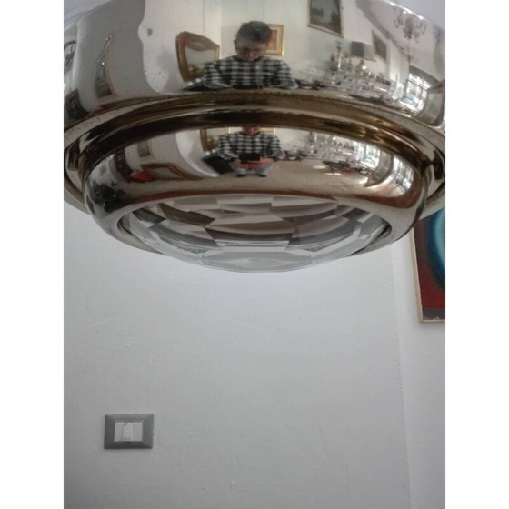 Image 1 of Suspension vintage en verre givré blanc par Pia Guidetti Crippa pour Lumi, 1960