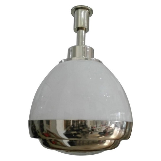 Image 1 of Suspension vintage en verre givré blanc par Pia Guidetti Crippa pour Lumi, 1960