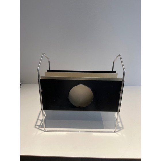 Image 1 of Porte-revues vintage en métal chromé, France 1970