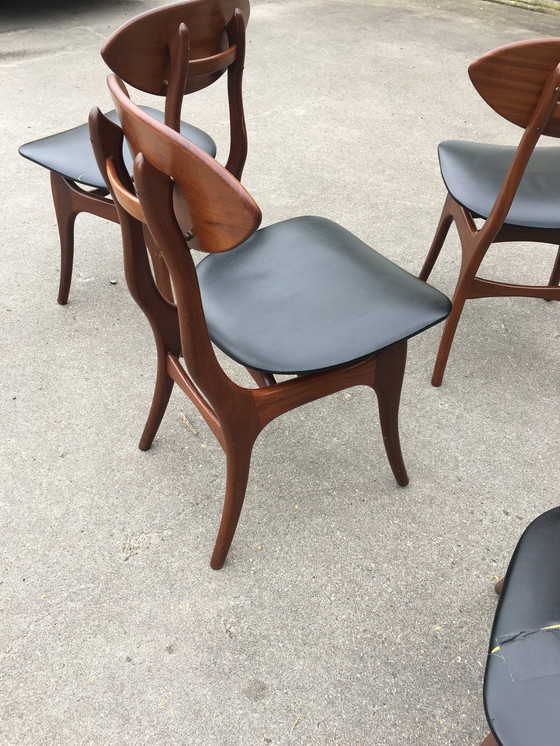 Image 1 of 4x chaise en teck 50s