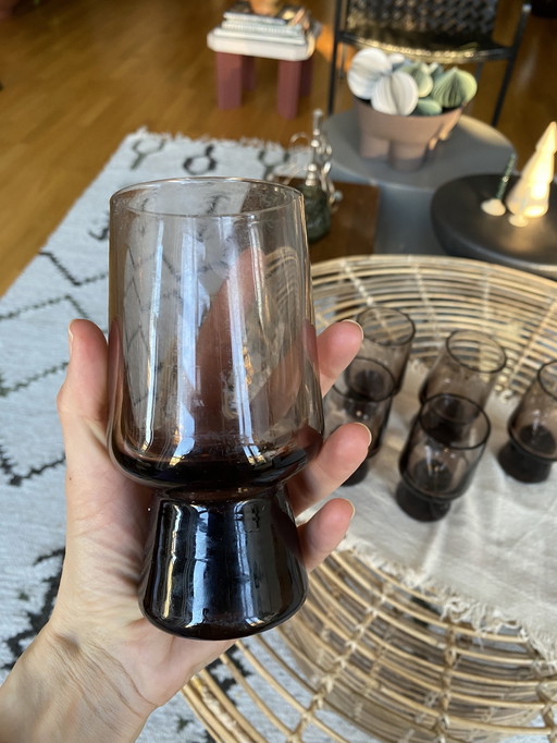 Verre Libbey 1970's Tawny Accent Smokey Purple Taint