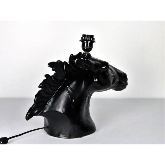 Image 1 of Lampe à tête de cheval en céramique, 1980