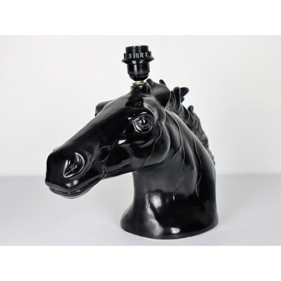 Image 1 of Lampe à tête de cheval en céramique, 1980