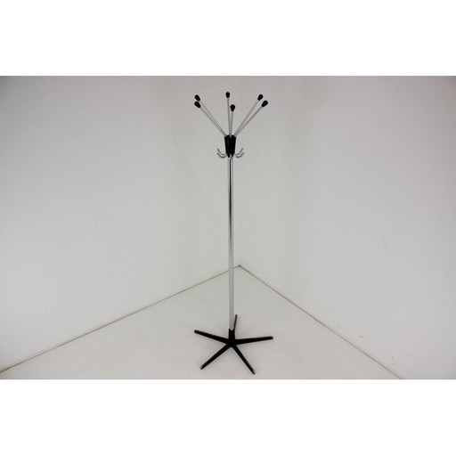 Porte-manteau noir vintage, tchèque 1970