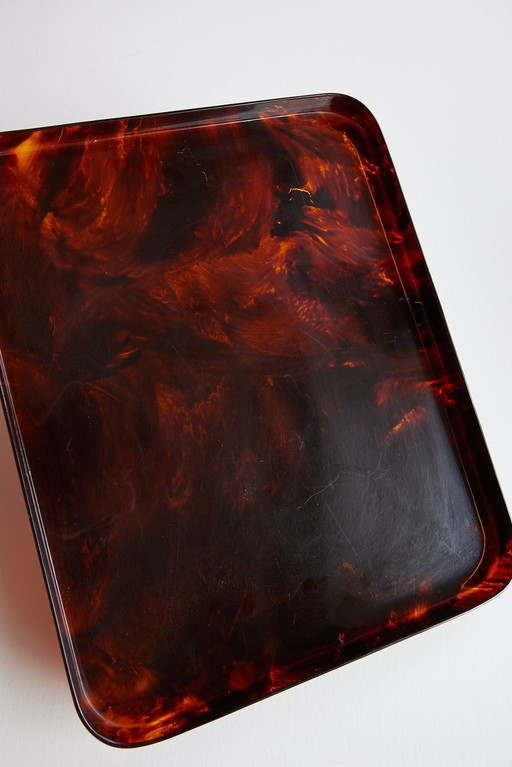 Plateau de service en fausse écaille 1960