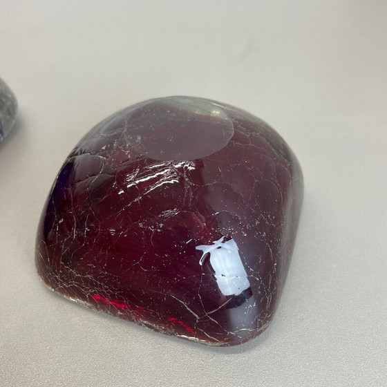 Image 1 of Paire de cendriers vintage en verre de Murano, Italie 1970