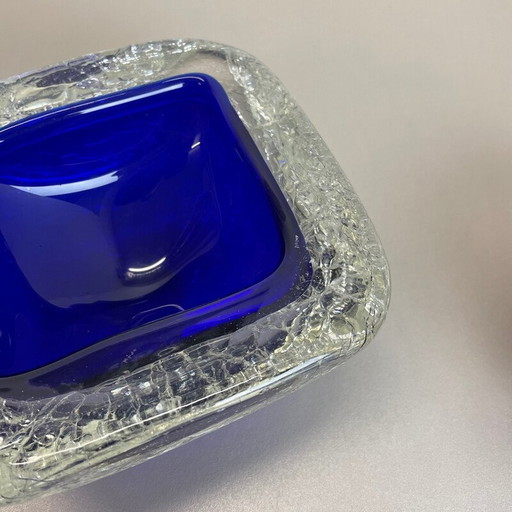 Paire de cendriers vintage en verre de Murano, Italie 1970