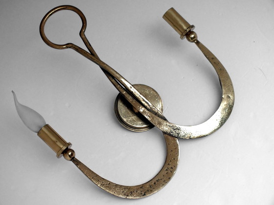Image 1 of Attribuée à Ciani Florence Atelier Production Attribuée Années 80' Applique élégante en laiton et bronze