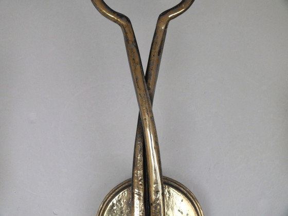Image 1 of Attribuée à Ciani Florence Atelier Production Attribuée Années 80' Applique élégante en laiton et bronze
