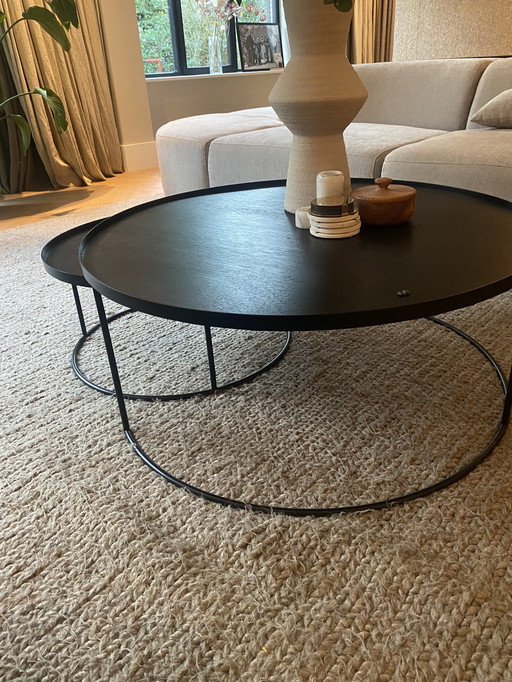 Ethnicraft Table basse ronde à plateaux L/Xl