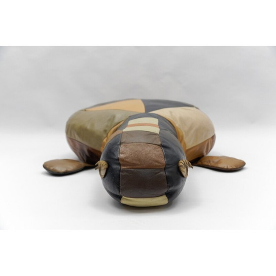 Image 1 of Ensemble de 3 poufs tortues en cuir vintage, Suisse 1960