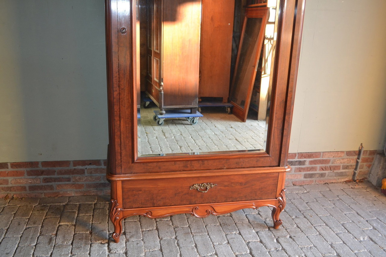 Penderie Blanche En Bois Palazzo Int - Armoire à Vêtements Avec Miroir - Style Shabby Chic