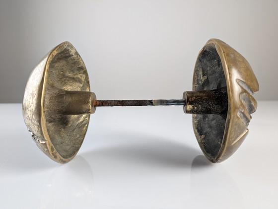 Image 1 of Porte brutaliste à double poignée en bronze, 1970S