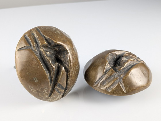 Image 1 of Porte brutaliste à double poignée en bronze, 1970S