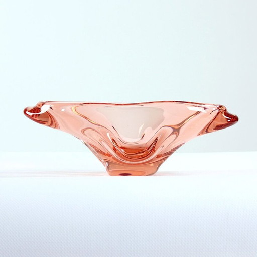 Bol en verre artistique vintage par Josef Hospodka 1960s