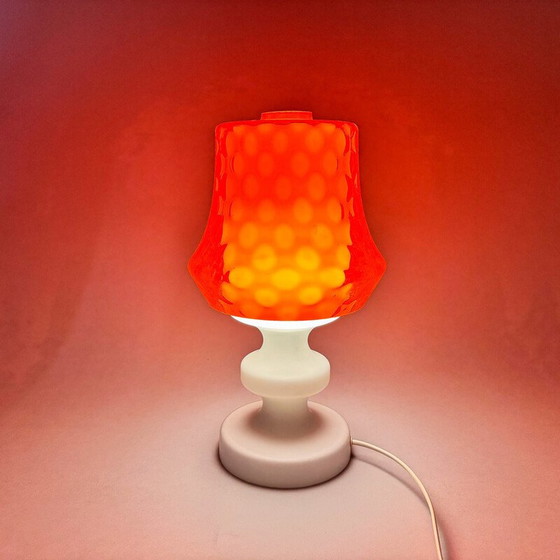 Image 1 of Lampe de table vintage en verre, Tchécoslovaquie 1960