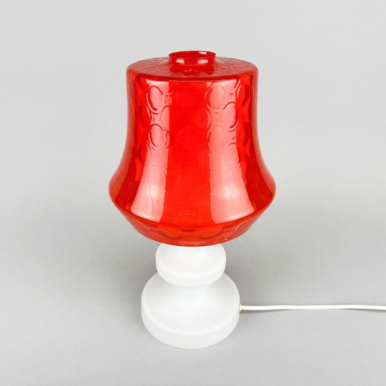 Image 1 of Lampe de table vintage en verre, Tchécoslovaquie 1960
