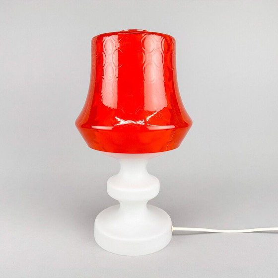 Image 1 of Lampe de table vintage en verre, Tchécoslovaquie 1960