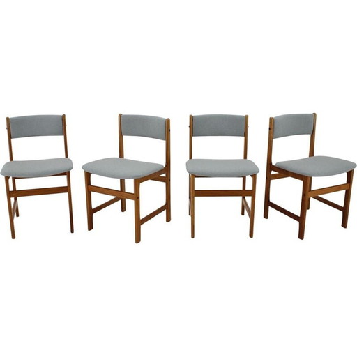 Ensemble de 4 chaises vintage en teck, danoises 1960