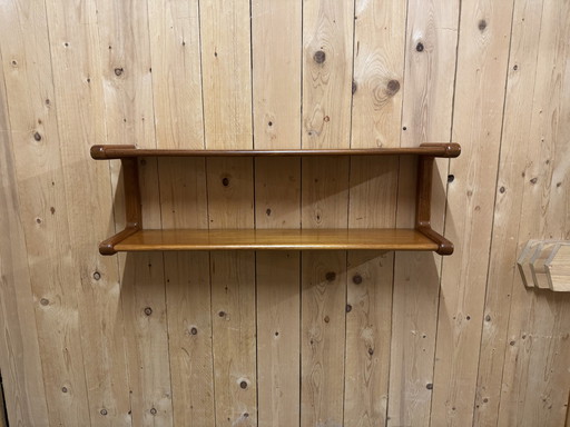 Mid Century Étagère Murale En Teck Par Poul Cadovius Pour Cado, 1970Ers