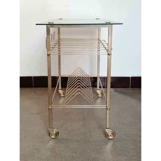 Image 1 of Table de service hifi vintage en laiton, 1960s