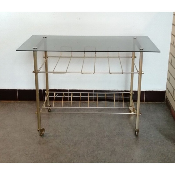 Image 1 of Table de service hifi vintage en laiton, 1960s