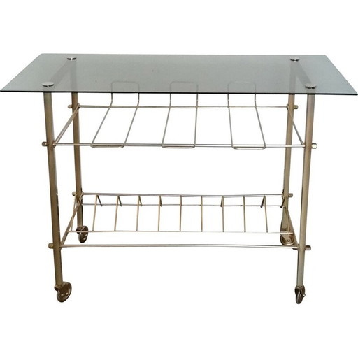 Table de service hifi vintage en laiton, 1960s