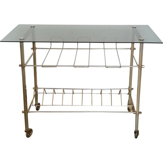 Image 1 of Table de service hifi vintage en laiton, 1960s