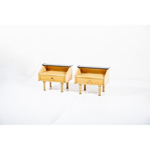 Paire de tables de nuit danoises vintage, 1950