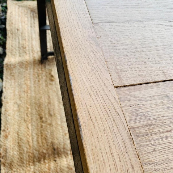 Image 1 of Table d'atelier vintage en chêne et métal