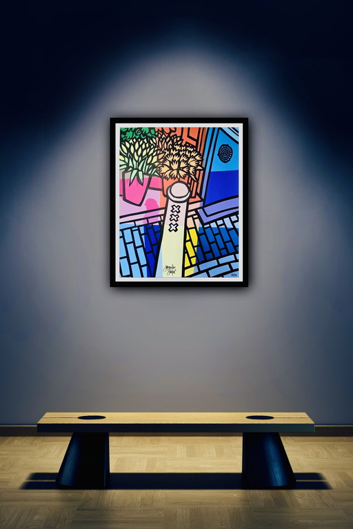 Jacqueline Schäfer : "Amsterdammertje". Sérigraphie numérotée et signée à la main.