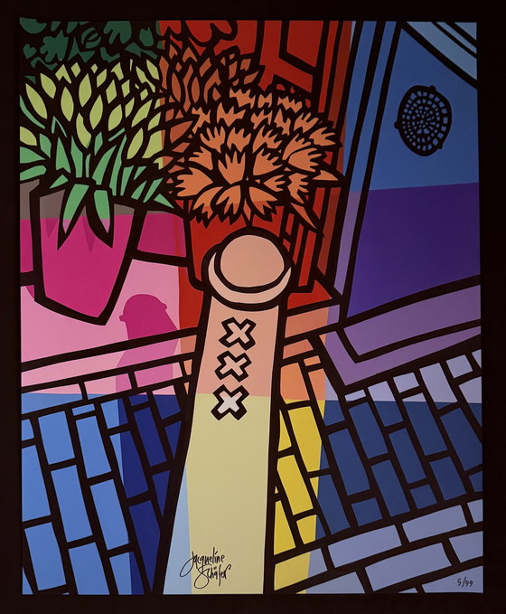 Image 1 of Jacqueline Schäfer : "Amsterdammertje". Sérigraphie numérotée et signée à la main.