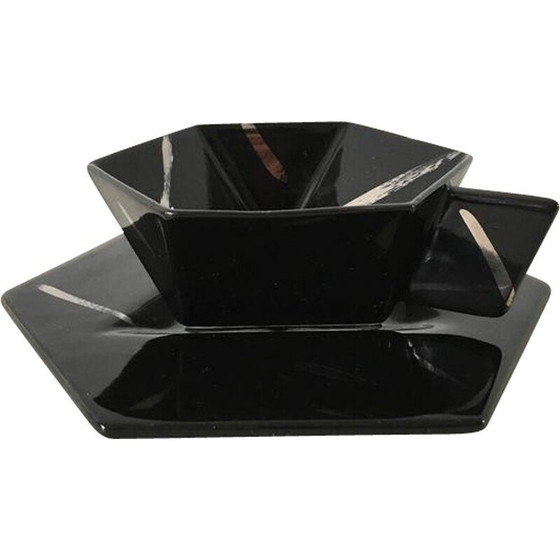 Image 1 of Service à thé vintage en argent cubique, 1980