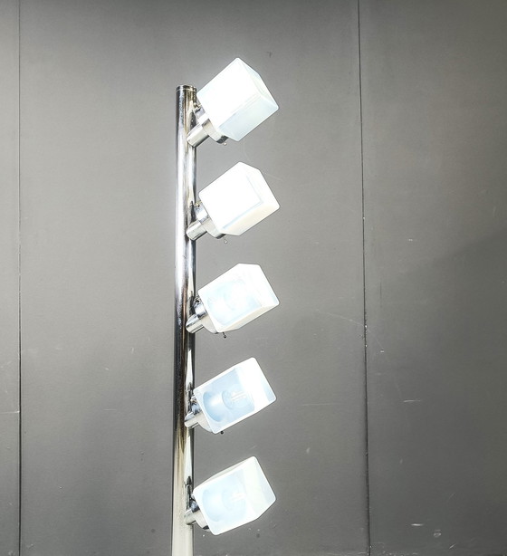 Image 1 of Lampadaire cubique en verre vintage, 1970S