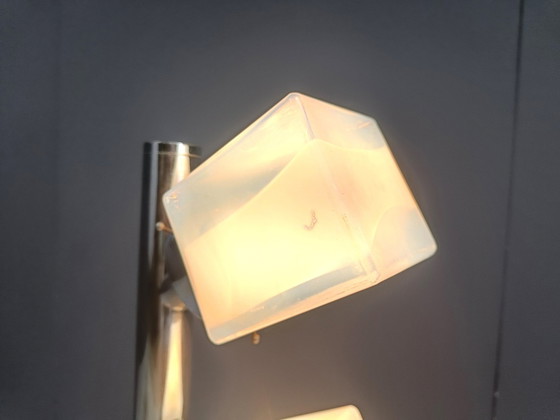Image 1 of Lampadaire cubique en verre vintage, 1970S