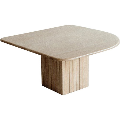 Table basse vintage en travertin, 1986