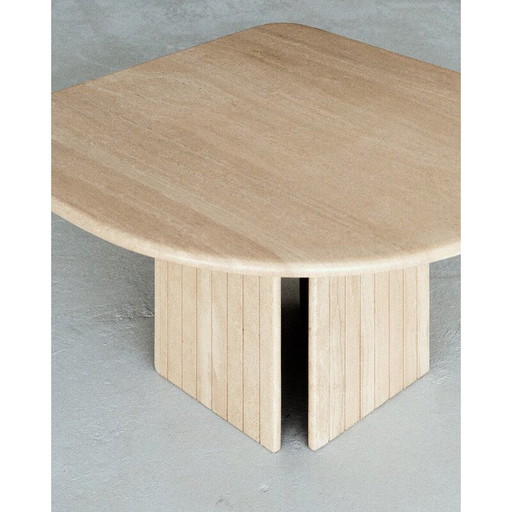 Table basse vintage en travertin, 1986