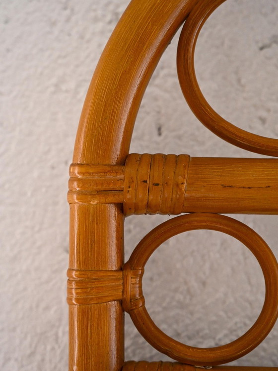 Image 1 of Miroir encadré en bambou vintage