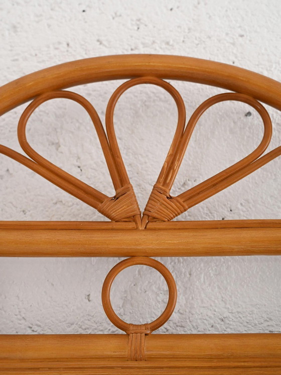 Image 1 of Miroir encadré en bambou vintage