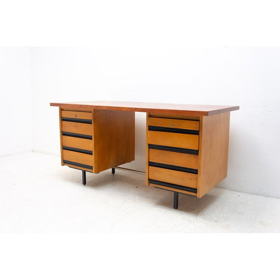 Image 1 of Bureau vintage en hêtre, fer et plastique, Tchécoslovaquie, années 1970