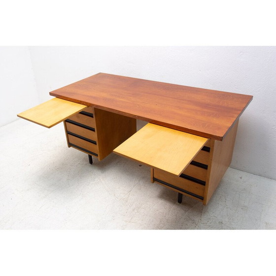 Image 1 of Bureau vintage en hêtre, fer et plastique, Tchécoslovaquie, années 1970