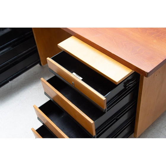 Image 1 of Bureau vintage en hêtre, fer et plastique, Tchécoslovaquie, années 1970