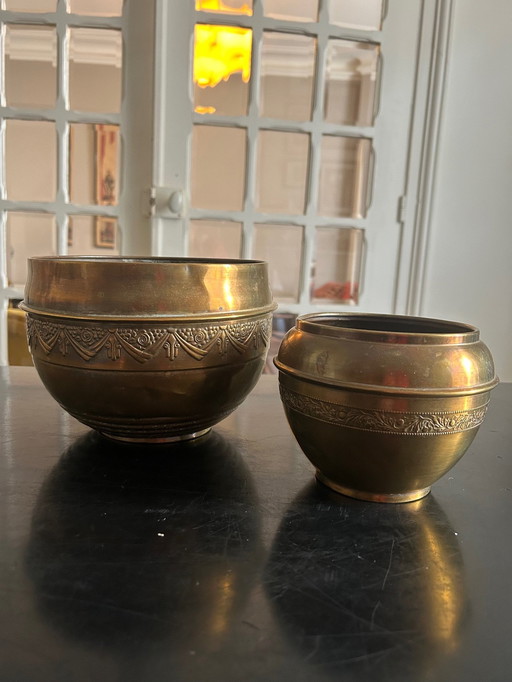 Cache Pots Vintage en Laiton
