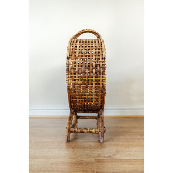 Image 1 of Porte-bouteilles en bambou avec 7 vins, 1960