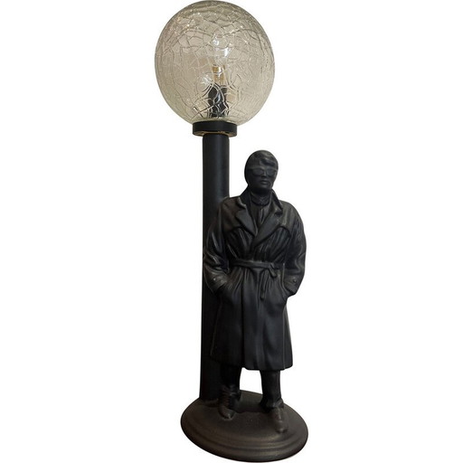 Lampe à réverbération vintage en céramique et verre, 1980