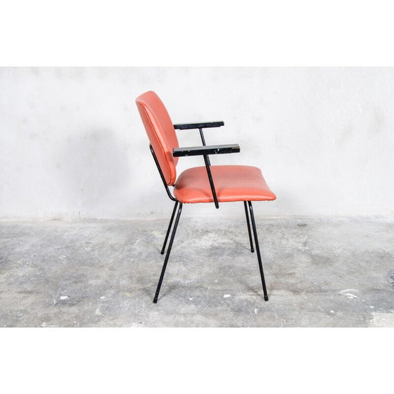 Image 1 of Kembo ensemble de 4 chaises de salle à manger rouges, W.H GISPEN - 1950s