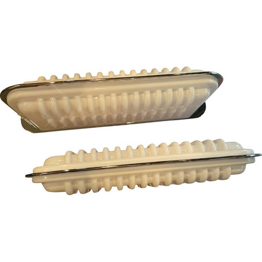 Paire de lampes vintage "Elledue fiberglas" par Ettore Sottsass pour Poltronova, 1970